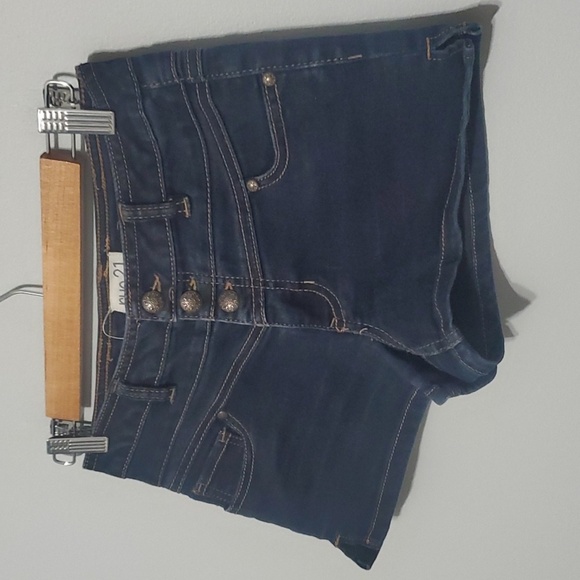 RUE 21 Blue Denim Shorts Womens Size 3 / 4 Juniors Summer Fun 2% Spandex - Picture 4 of 12
